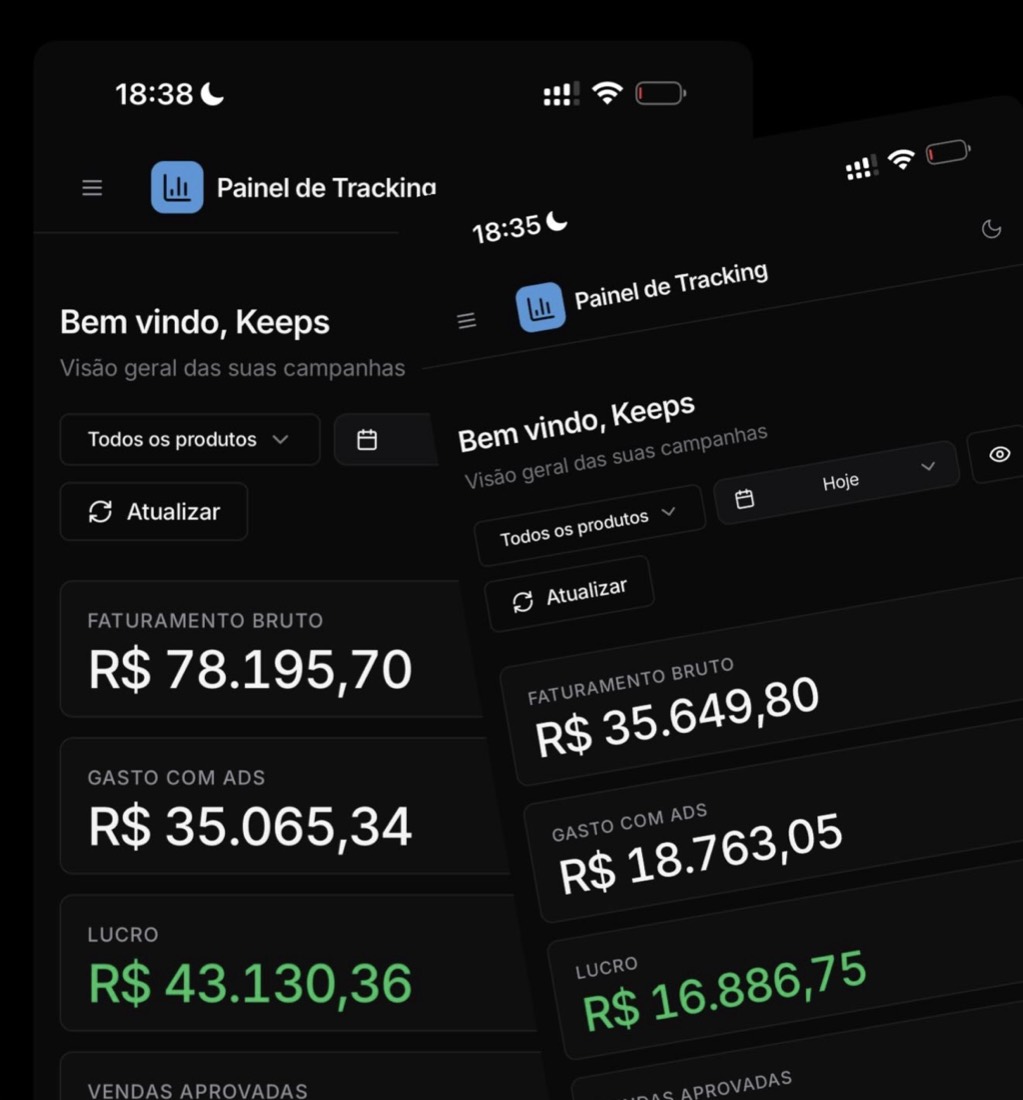 Painéis de tracking das duas últimas ofertas